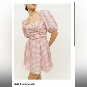 Reformation Pink Checkered Dress